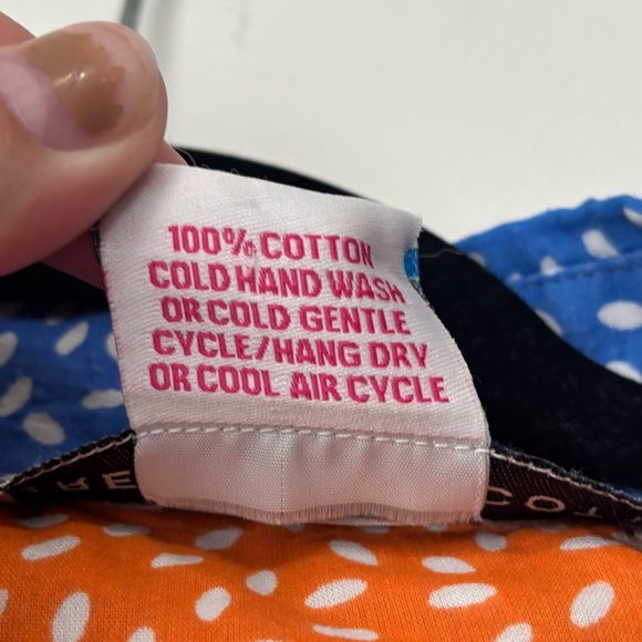 Gretchen Scott Designs Blue and Orange Patterned Button Down Shirt Medium - Picture 4 of 5